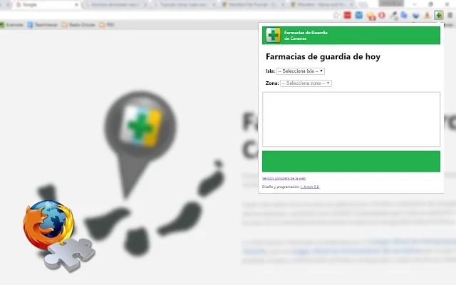 Captura de la extensión de Firefox